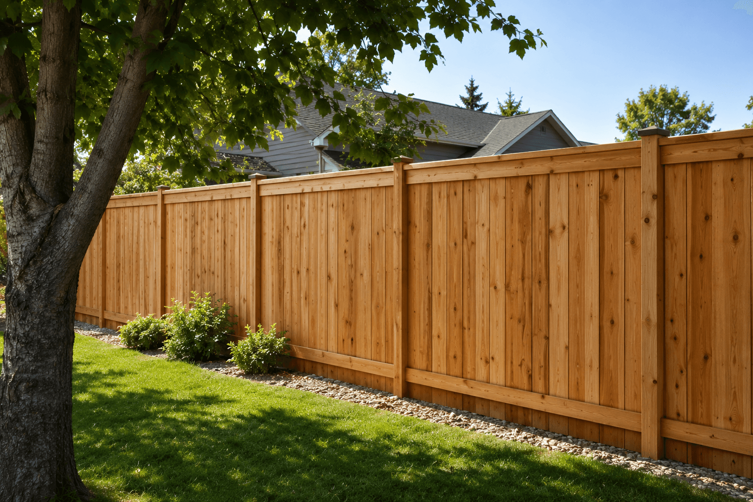 Cedar privacy fence installation in Spokane, WA